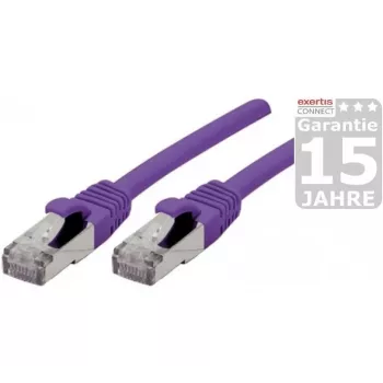 EXERTIS CONNECT Cat 6a SFTP patch kábel RJ45 na RJ45, 1,5 m, fialová, halogenfrei 858517