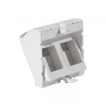 EXERTIS CONNECT vložka krytu 45x45mm pre 2 keystone moduly, 30°, signálna biela RAL 9003 911711