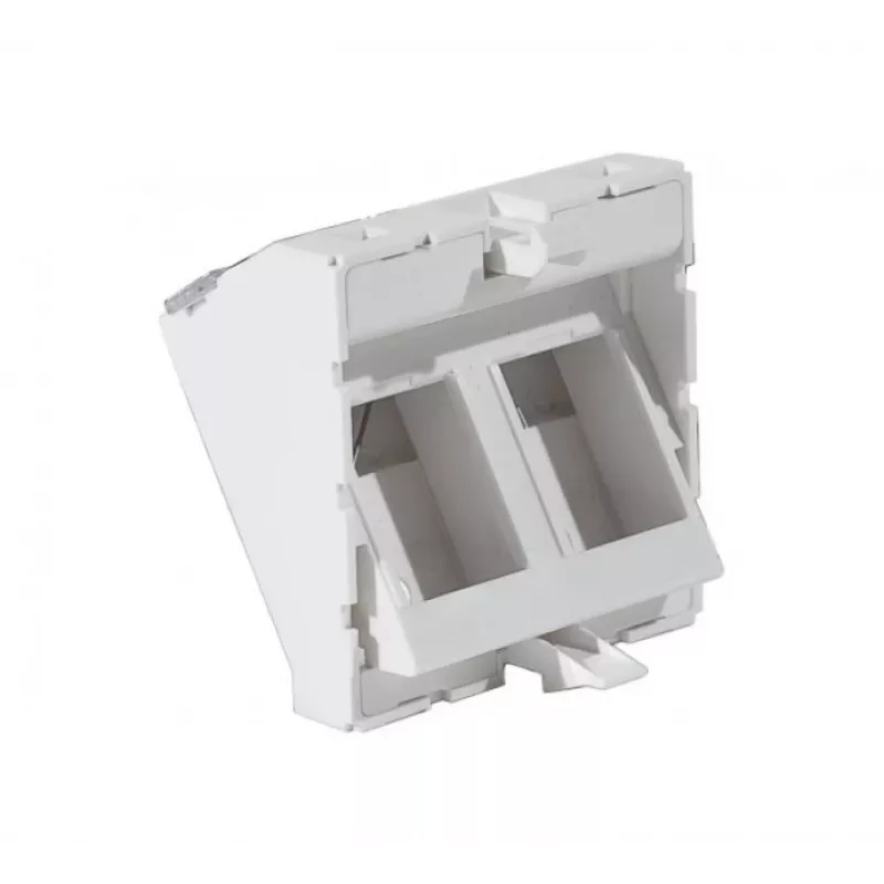 EXERTIS CONNECT vložka krytu 45x45mm pre 2 keystone moduly, 30°, signálna biela RAL 9003 911711