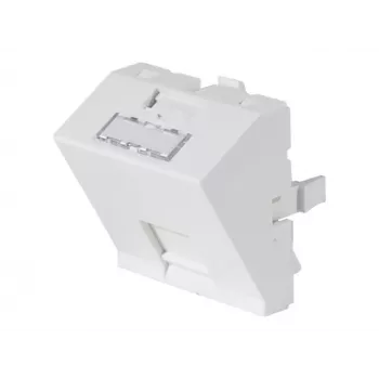 Dexlan vložka predného panelu 45 x 45 mm pre 1 keystone modul, 30°, signálna biela RAL 9003 (911712)