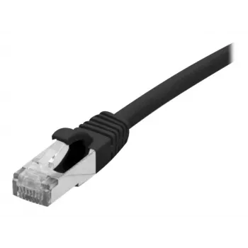 EXERTIS CONNECT 858482 Prepojovací kábel Cat 6A S/FTP, 0,3 m, čierny, tenká krytka