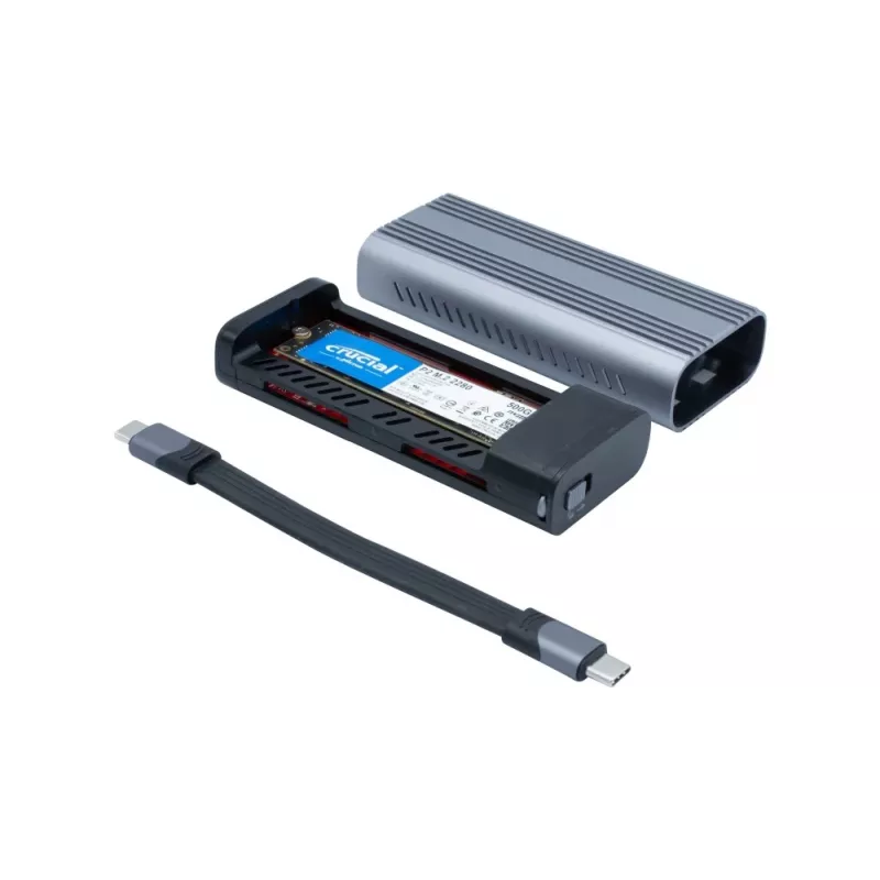 EXERTIS CONNECT puzdro na M.2 SSD, USB4/Thunderbolt 4 40Gbps Type-C, pre M.2 NVMe/PCIe SSD 924640