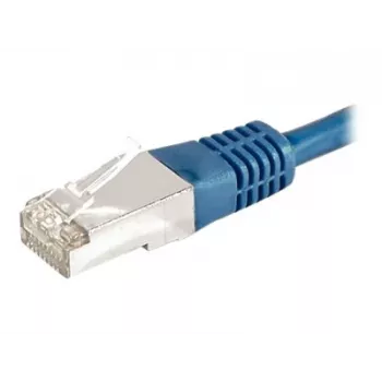 EXERTIS CONNECT 859515 Cat6a F/UTP patch kábel, 0,15 m, modrá, 10 Gbps, Slim Boot