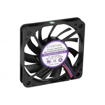 Exertis Connect Evercool 60 mm ventilátor do skrine – odolné mazané klzné ložisko, 3-pin DC, čierny 910179