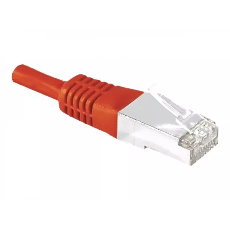 EXERTIS CONNECT Cat.6a F/UTP patch kábel, červený, 15 m, 10 Gbps, Slim Snagless Boot 859540