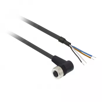TMSS GERMANY Telemechanique Sensors M12 konektor samica 4-pólový rovný PUR kábel, 10m, čierna, IP67 XZCP1241L10