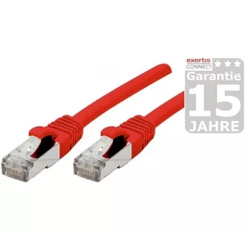 Exertis Connect Dexlan CAT 6a SFTP patch kábel, RJ-45 konektor samec na RJ-45 konektor samec, 20 m, bezhalogénový, zaliaty, snagless, červená 858476