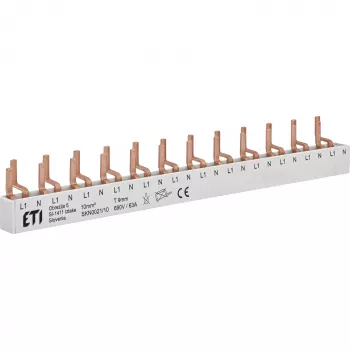 ETI 002921150 Izolovaná kolíková zbernica SKN0021/10 pre ETIMAT 1N, KZS 1M, 1-pólová, 10 modulov, 63 A