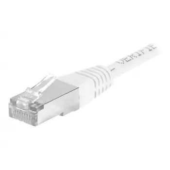 EXERTIS CONNECT Cat.6a F/UTP patch kábel, 15 m, biely, 10 Gbps, Slim Snagless Boot 859585
