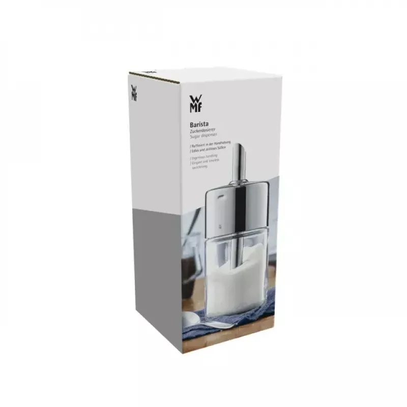 WMF Basic cukornička 200 ml, Cromargan® nerezová oceľ a sklo, strieborná/transparentná