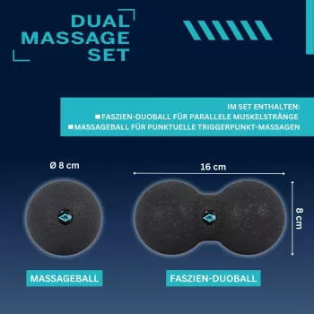 SCHILDKRÖT Dual masážna sada, 2-dielna: 1 peanut ball (cca 80 x 160 mm), 1 masážna lopta - 1 kus (960134)
