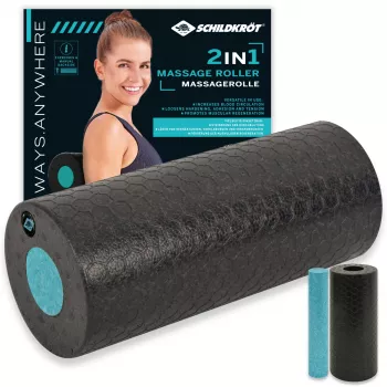 SCHILDKROT 2-in-1 masážny roller sada čierna/modrá EPP pena 960237