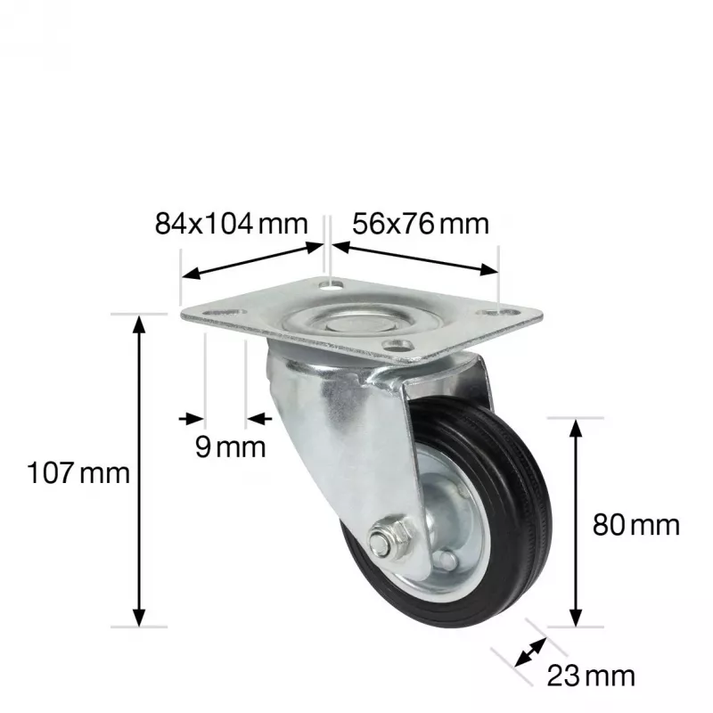 Wagner design yourself otočné koliesko RO 6184 strieborné 75 mm 50 kg 4618401