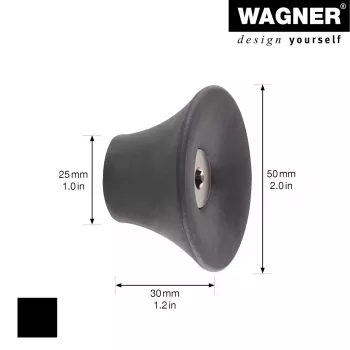 Wagner design yourself TULIP vešiak do šatne, 1 hák, čierny, zinková zliatina, práškovo lakovaný, skrutková montáž 17030221