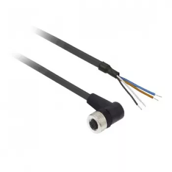 TMSS GERMANY Telemechanique Sensors M12 konektor samica rovný 4-pólový PUR kábel, 2 m, čierny XZCP1241L2
