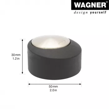 Wagner Design Yourself EH 5181 podlahová zarážka dverí, zinková zliatina s gumeným nárazníkom, matný nikel, 50 mm 15518111