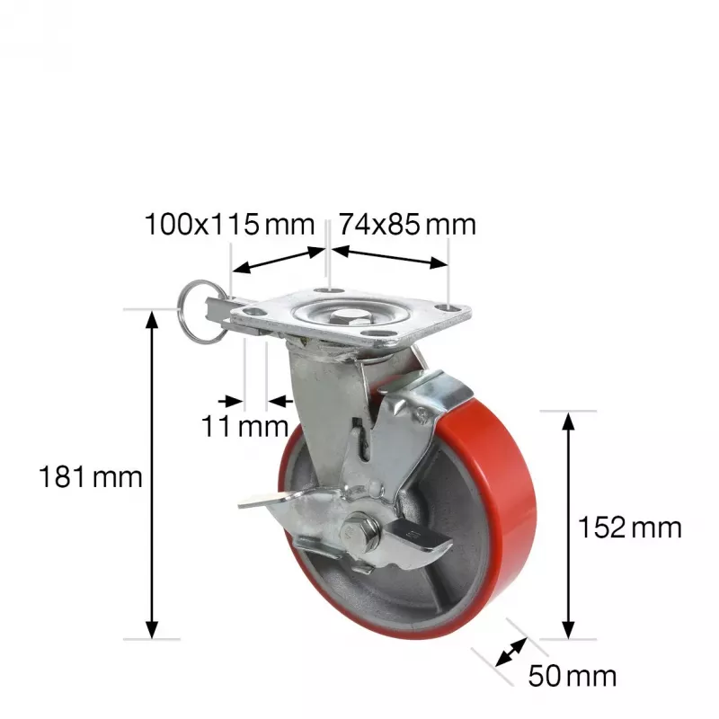 Wagner design yourself ťažké otočné kolieska RO 0115 červené 100 mm 150 kg 4011501