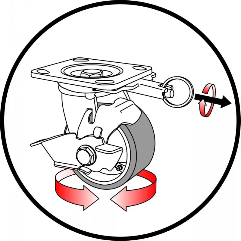 Wagner design yourself ťažké otočné kolieska RO 0115 červené 100 mm 150 kg 4011501