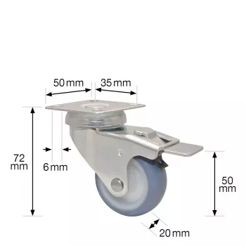 Wagner design yourself ECO RO 3550 otočné koliesko, 50 mm koliesko, sivé 3355001