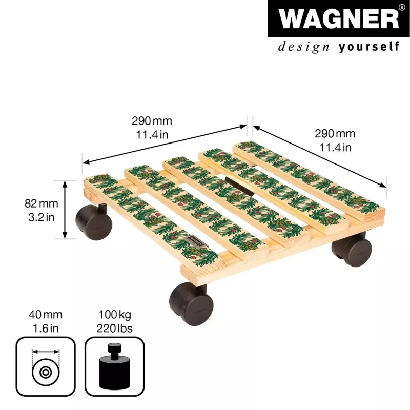 WAGNER design yourself podstavec na rastliny GH0653 štvorcový drevo 29x8 cm 20065301
