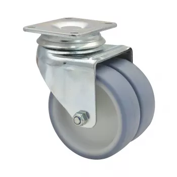 Wagner design yourself ECO RO 1577 sivé dvojité otočné koliesko, 50 mm koleso, nosnosť 50 kg, montáž na dosku 3157701