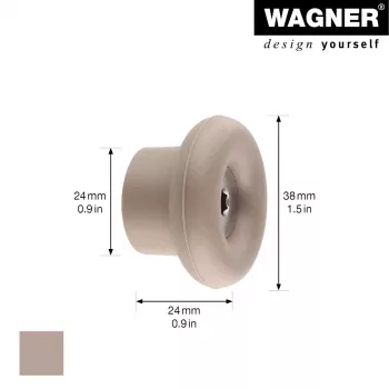 Wagner design yourself DOT vešiak na oblečenie, taupe, 1 háčik, zinkový tlakový odliatok, skrutková montáž 17022121