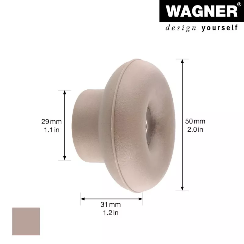 Wagner design yourself DOT GH 0222 vešiak na oblečenie, 1 háčik, taupe, 40 mm, plast 17022221