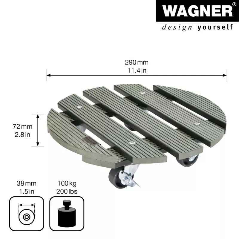 WAGNER design yourself podstavec na rastliny GH0528 plast, Ø 29 cm tmavozelený okrúhly, 1 ks 20052801