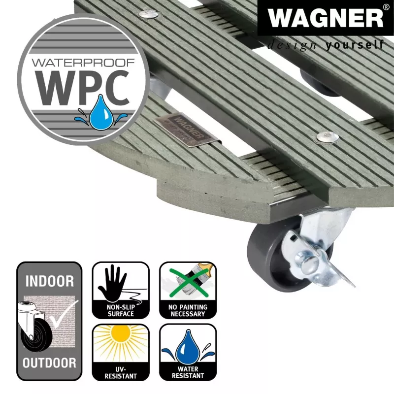 WAGNER design yourself podstavec na rastliny GH0528 plast, Ø 29 cm tmavozelený okrúhly, 1 ks 20052801