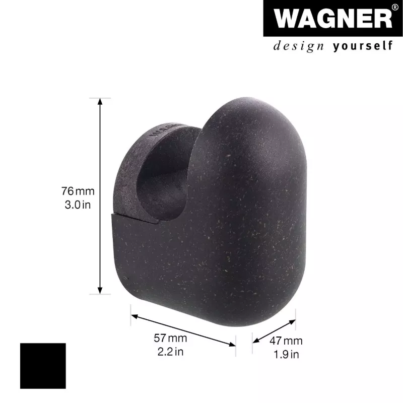 Wagner design yourself PILL vešiak na oblečenie, 1 háčik, čierna, hliník, nástenná montáž, 40 mm 17040221