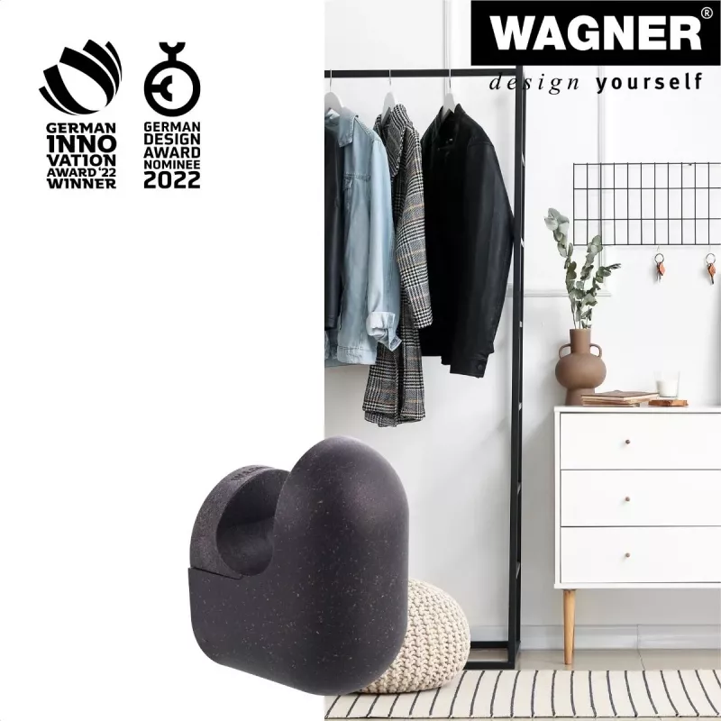 Wagner design yourself PILL vešiak na oblečenie, 1 háčik, čierna, hliník, nástenná montáž, 40 mm 17040221