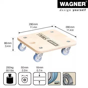 Wagner design yourself transportné koliesko MM 1353 breza 29,0 x 29,0 x 8,6 cm do 250 kg (20135301)