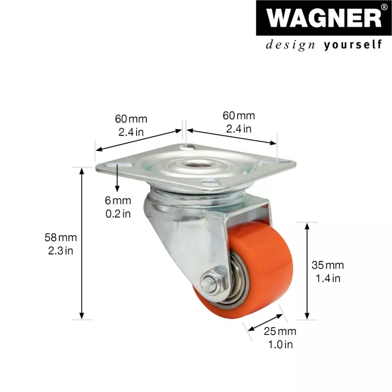 Wagner design yourself otočné koliesko pre ťažké zaťaženie RO 6935 červené (4693501)