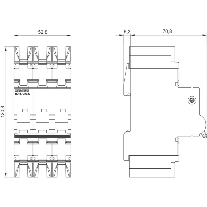 Siemens SENTRON 5SJ4 3-pólový istič, charakteristika C, 16 A, 6 kA, 400 V AC 5SJ43167HG42