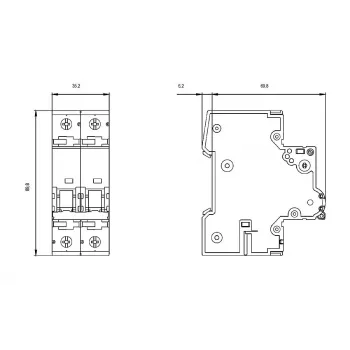 Siemens SENTRON 5SY4 istič, 2-pólový, C, 1 A, 230/400 V AC, 6 kA 5SY4201-7
