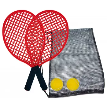 Schildkröt beach tennis set, čierna/červená – 2 plastové rakety a softbal 970130