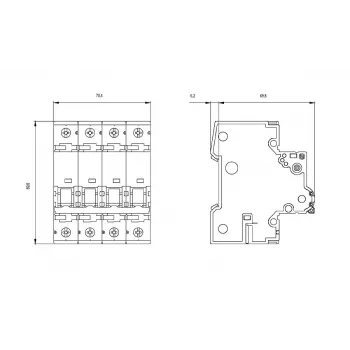 Siemens 5SY66166 MCB 3P+N B16 16A 6kA 230/400V AC