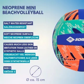 SCHILDKROT Neoprén Mini plážový volejbal veľkosť 2 mäkký textilný povrch odolný voči slanej vode 970342