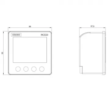 Siemens SENTRON PAC3220 Merač výkonu, Modbus TCP, LCD, 96x96mm pre montáž do rozvádzača, 690/400V AC, 24-60V DC pomocné napätie, skrutkové svorky 7KM32201BA011EA0
