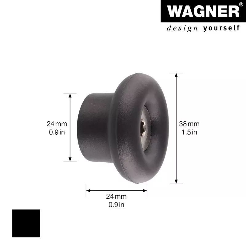 Wagner design yourself DOT GH 0201 Nástenný hák, čierny, 1 hák, skrutková montáž, plast 17020121