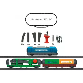 Märklin 29349 H0 Štartovacia sada Kontajnerová logistika s dieselovou lokomotívou radu 232 a 3 plošinovými vozňami na kontajnery