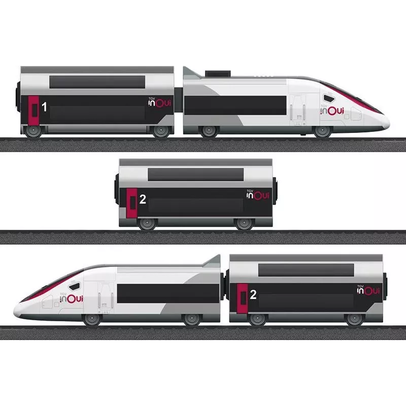Märklin TGV Duplex H0 5-dielna digitálna vlaková súprava s Mobile Station 2, biela/čierna 029406