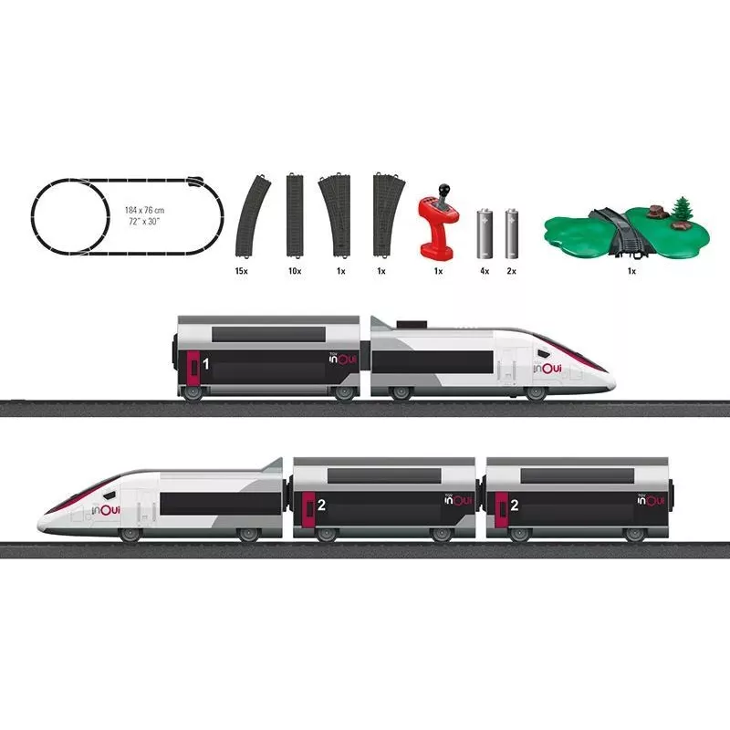 Märklin TGV Duplex H0 5-dielna digitálna vlaková súprava s Mobile Station 2, biela/čierna 029406