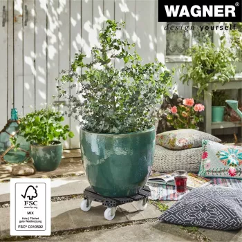 WAGNER design yourself Podstavec na rastliny GH0558 plast, Ø 38,5 cm tmavozelený okrúhly, 1 ks 20055801