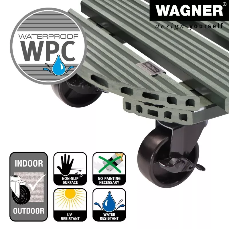 WAGNER design yourself Podstavec na rastliny GH0558 plast, Ø 38,5 cm tmavozelený okrúhly, 1 ks 20055801