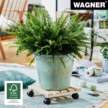 WAGNER design yourself Podstavec na rastliny GH0037, bukové drevo, béžová, štvorcový, 29 x 29 x 8,3 cm, 100 kg nosnosť 20003701