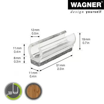 Wagner design yourself EH 0690 Nálepkové klzáky na nábytok, plast, 12 mm okrúhle nožičky, balenie 4 ks, biela 15069099