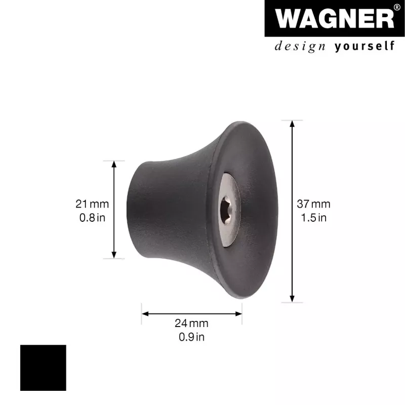 Wagner design yourself TULIP vešiak na oblečenie GH 0301, 1 háčik, čierna 17030121