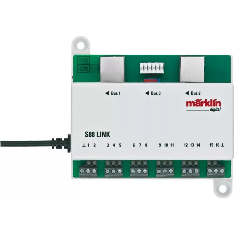 Märklin Link s 88 digitálny dekodér podľa DCC, zelený/biely 60883