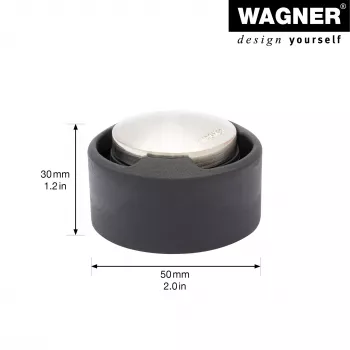 Wagner design yourself EH 5171 zarážka dverí, zinok tlakový odliatok s gumeným nárazníkom, Ø 5 cm, matný nikel/čierna 15517111